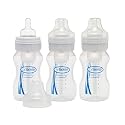 Dr. Brown's BPA Free Polypropylene Natural Flow Wide Neck Bottle, 8 oz - 3-Pack