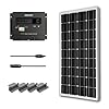 Renogy 100W Mono Starter Kit: 100W Solar Panel+20' Solar Cable+30A PWM Charge Controller+Z Bracket Mounts
