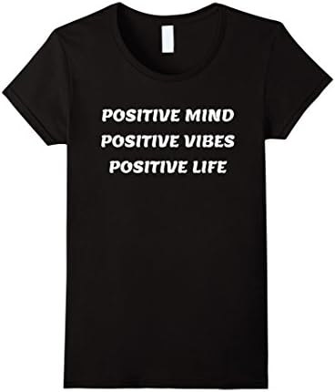 Women's Positive Mind, Vibes, Life T-Shirt Men &amp; Women All Sizes NEW Large Black
