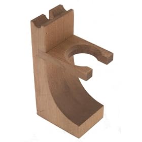 Colonel Conk Evernice Model 121 Hardwood Stand for Razor and Brush, Walnut Finish