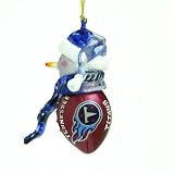 Pack of 4 NFL Tennessee Titans Football Snowman Christmas Ornaments 2.75"