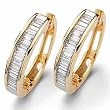 14kt Yellow Gold Gleaming Diamond Hoop Earrings