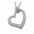14Kt White Gold Rocky Diamond Heart Pendant Necklace