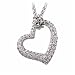 14Kt White Gold Rocky Diamond Heart Pendant Necklace
