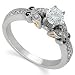 Two Tone Trendy Diamond Engagement Ring (Center stone is not included)