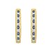10K Yellow Gold 1/4 ct. Alternating Blue and White Diamond Huggie Earrings