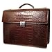 Jack Georges Croco Brown Triple Gusset Flap - JG-BR2423