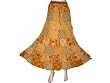 Designer Bohemian Womens Skirts Red-orange Patchwork Long Cotton Skirt 40 Inch
