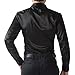 THREESEASONS Men's Silk Like Satin Slim Fit Long Sleeve Dress Shirts