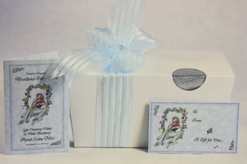 Woodland Fairy Acres Lady Chantrey Violet and Wild Blueberry Floral Scone Mix, 19.5 Ounces, Beautifully Gift-Packaged in White Ballotin Box with Gift Card and Brief History of Scones
