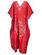 Muumuu Dress Red Kashmiri Embroidered Kaftan Moroccan Silk Caftan Partywear Dress