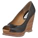 Steve Madden Women's Cristan Open Toe Wedge,Black Patent,10 M