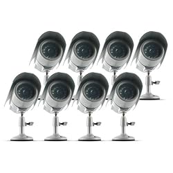 SVAT VU301-C High Resolution Weatherproof Indoor/Outdoor Night Vision Color Surveillance CCD Security Camera - Bonus Pack of 8