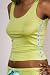 Silk Knit Tank - green with blue lace