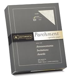 Southworth Fine Parchment Paper, 24 lb, Ivory, 500 Count (984C)