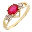 Ring With 1.10ctw Precious Stones - Genuine Diamonds and Ruby Crafted in Yellow Gold (Size 7)