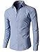H2H Mens Oxford Cotton Slim Fit Dress Button-down Shirts Long Sleeve