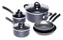 Gibson Generra Collection 8-Piece Cookware Set, Black