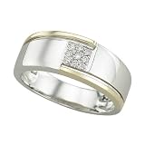 14K Two Tone Gold 0.07 ct. Diamond Wedding Ring