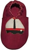 Tibet PLATEAU soft soled infant leather baby shoes SUEDE sailboat red
