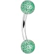Clear Green Ultra Glitter Eyebrow Ring