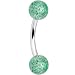 Clear Green Ultra Glitter Eyebrow Ring
