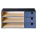 Paperboard 3-Drawer Storage Bin 2-pk. - Dark Blue
