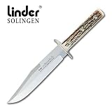 Linder Stag Bone Handle Stainless Steel Large Bowie