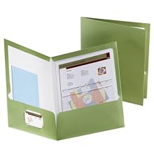 Oxford 5049560 Metallic Two-Pocket Folders, Green, 25/Box