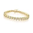 14K Yellow Gold Diamond S-Link Tennis Bracelet (4 cttw, J-K Color, I2-I3 Clarity) - 7"