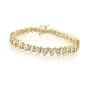 10K Yellow Gold Diamond S-Link Tennis Bracelet (1cttw, J-K Color, I2-I3 Clarity) - 7"