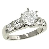 Baguette / Round Diamond Engagement Ring. 55cttw ( CZ ctr - B0001AZ4GE