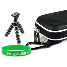 Hard EVA (Black) Case and Premium Tripod for Kodak Zx1 HD Pocket Video Camera Blue