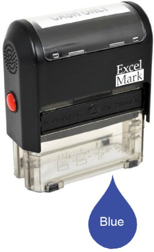 One Line Custom Rubber Stamp (Blue)