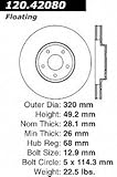IMAGE OF Centric Parts 120.42080 Premium Brake Rotor with E-Coating