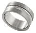 Titanium Brushed Satin Single Rounded Groove Flat Band