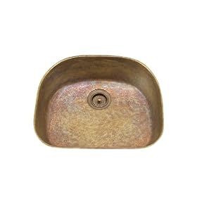 Bates And Bates B2225H.WB Weathered Brass / Copper Kitchen Single Basin Stainless Steel Kitchen Sink