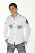 Mission Clothing Airforce Shield Western White Striped Shirt