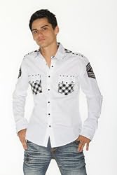 Mission Clothing Airforce Shield Western White Striped Shirt