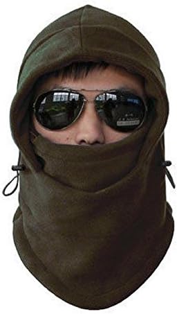 1Pc Fleece Thermal Sports Motorcycle Bike Balaclava Ski Face Mask Hood Hat - Army Green