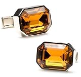 Orange Crystal Cufflinks - Classic Style Formal Wear - Cufflinks