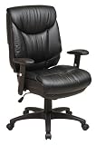 Deluxe 2-to-1 Synchro Tilt Chair with Adjustable Arms in Soft Leather By Office Star