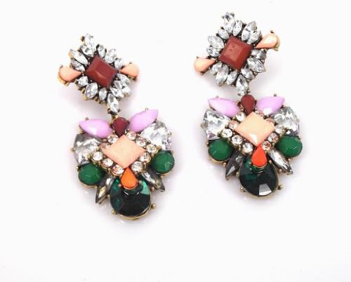 2014 spring New Design Lady Multi Rainbow Crystal Gorgeous Earring Stud Hot