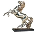 14.5 inch Large Platinum With Gold Standing Horse Figurine Statue