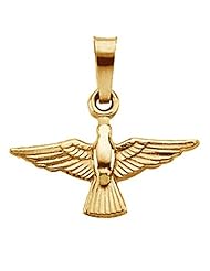14k Yellow Gold Dove Dangle Pendant - 08.00 X 11.00 Mm