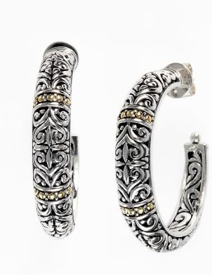 Effy Jewlery Effy 925 Sterling Silver and 18K Gold Hoop Earrings