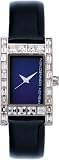 French Connection FC1021U Ladies Blue 3 hand Dial, Stone Set Case, Blue Leather Strap