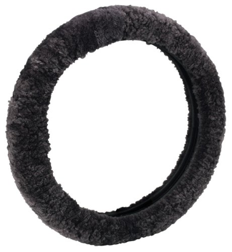 SHEEPSKIN CHARCOAL STEERING WHEEL COVER