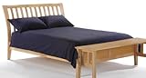 IMAGE OF Nutmeg Queen Platform Bed w/ Natural Finish plus Footboard Bench
