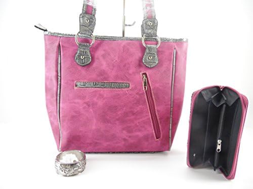 Concealed Carry Gun Weapon Sugar Skull Pirate Purse Wallet Bracelet Set Pink Jp